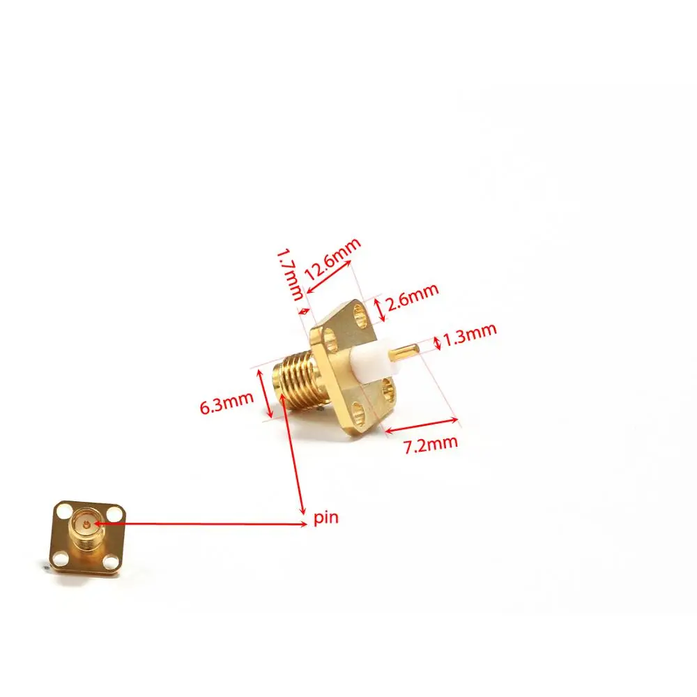 1 шт. RP SMA коннектор гнездо RF коаксиальный разъем 4 отверстие фланец припой пост