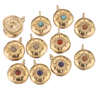 5pcslot wholesale bulk mixed stainless steel gold boho flower earring charms dangles pendants for diy necklace jewelry making