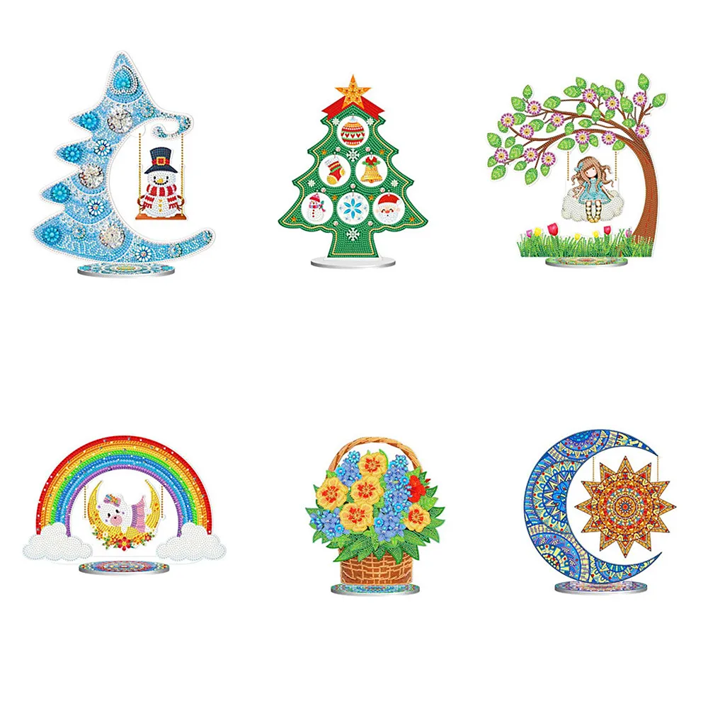 

Алмазная живопись "сделай сам", мозаика из кристаллов, Рождественская елка, настольные украшения, рукоделие, алмазная живопись, домашний нов...