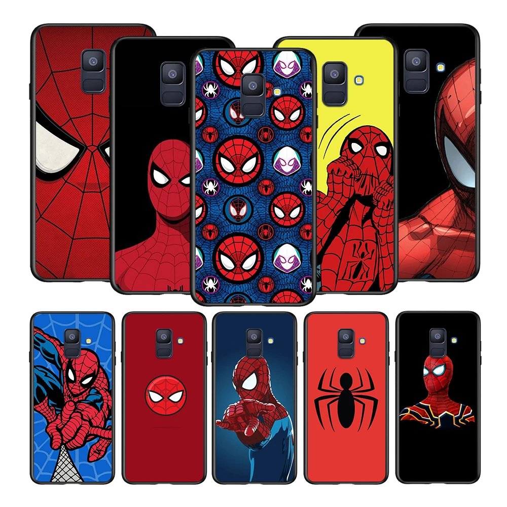 

Marvel Avenger Spiderman Soft TPU For Samsung Galaxy A8 A9 A7 A750 A6 A5 A3 A6S A8S Star Plus 2016 2017 2018 Black Phone Case