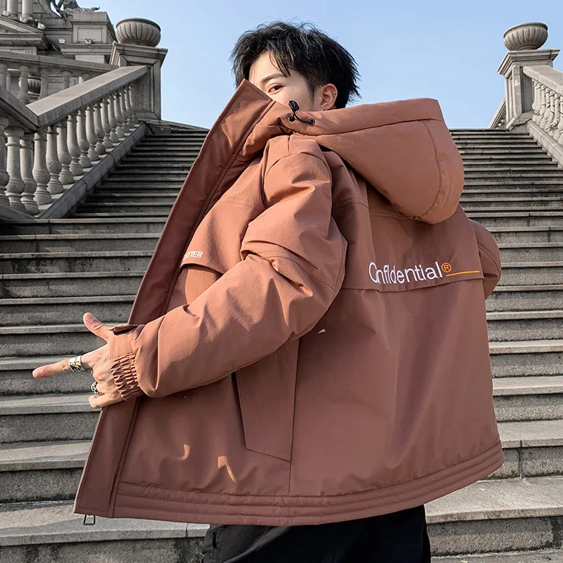 Men's Warm Jacket 2020 Plus Cotton Thicken Men Large Size Cotton Jacket Slim Hooded Short Cotton Coat Trendy Brand Men Clothing