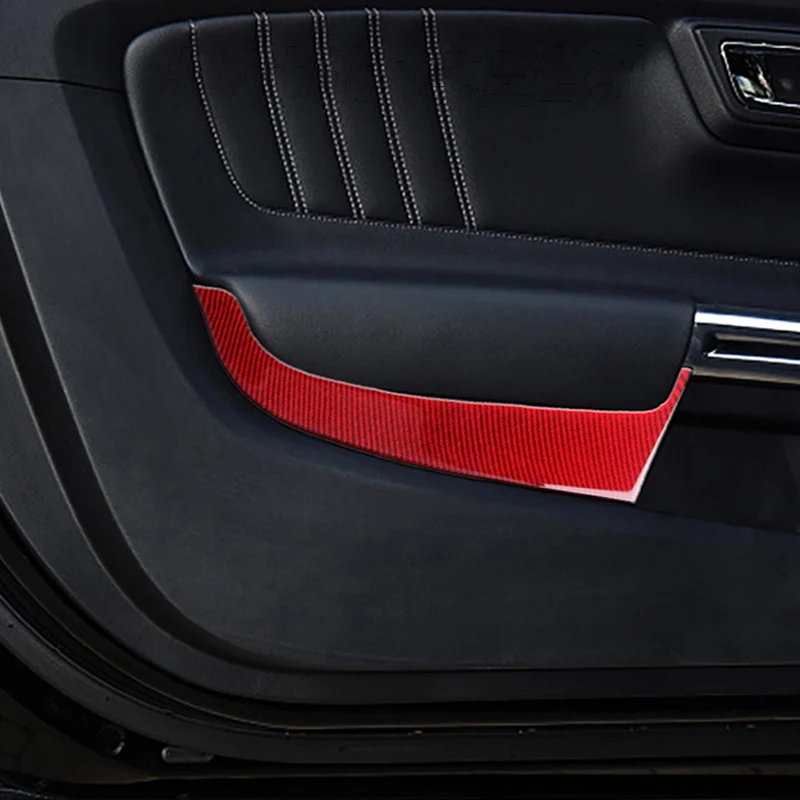 

2pcs Interior Front Door Panel Anti-Kick Cover Trim Sticker Protector Styling Car Fit For Ford Mustang 2019 2018 2017 2016 2015