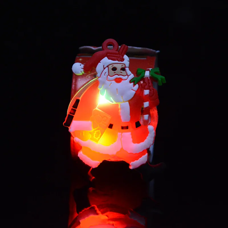 Светодиодный Рождественский браслет светящийся Санта Снеговик Хлопушка кольцо