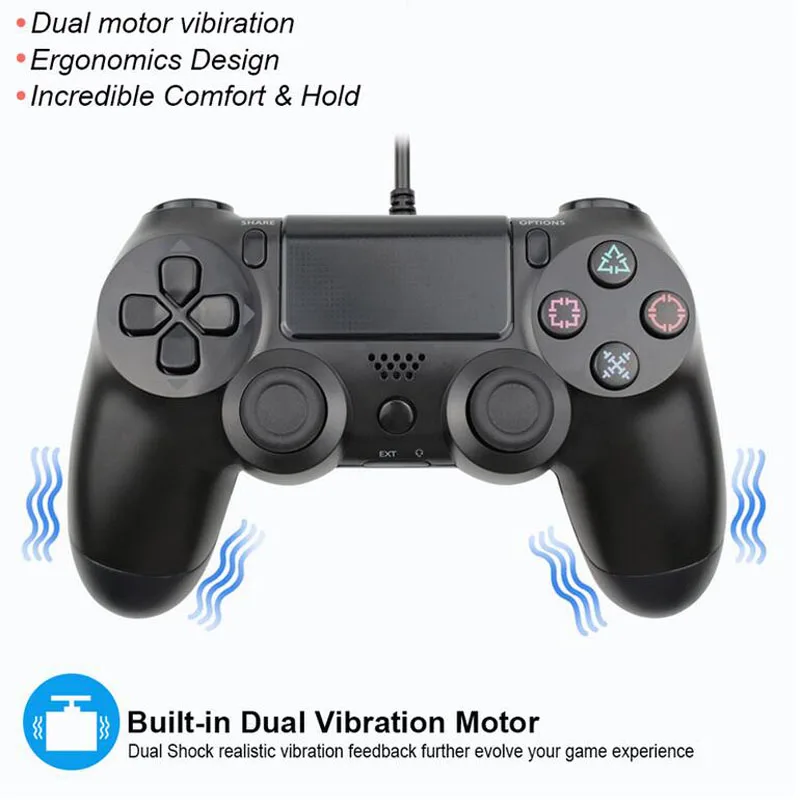 WUIYBN Проводной USB PS4 контроллер игровой джойстик геймпад для SONY playstation 4 консоль ПК