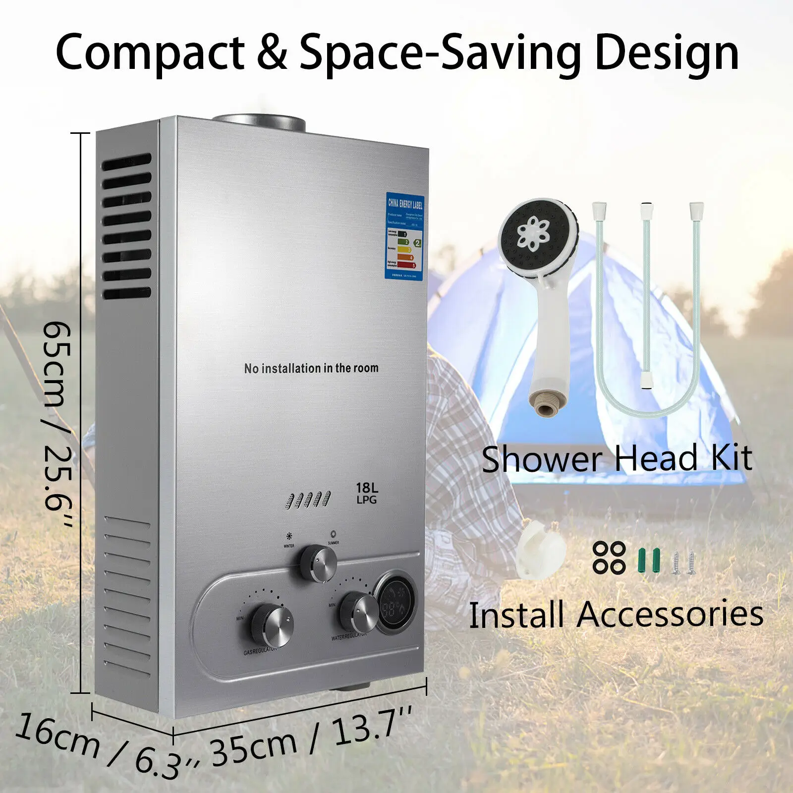 4.8gpm Tankless Instant Boiler Bathroom Shower  36kw Water H