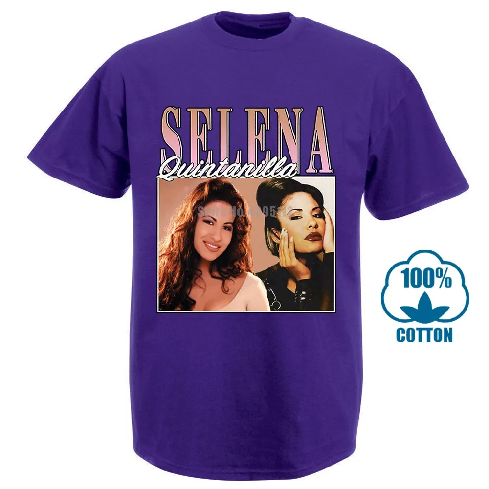 Selena Quintanilla Винтаж 90S Футболка Черный Размер S 3Xl - Цвет: Фиолетовый