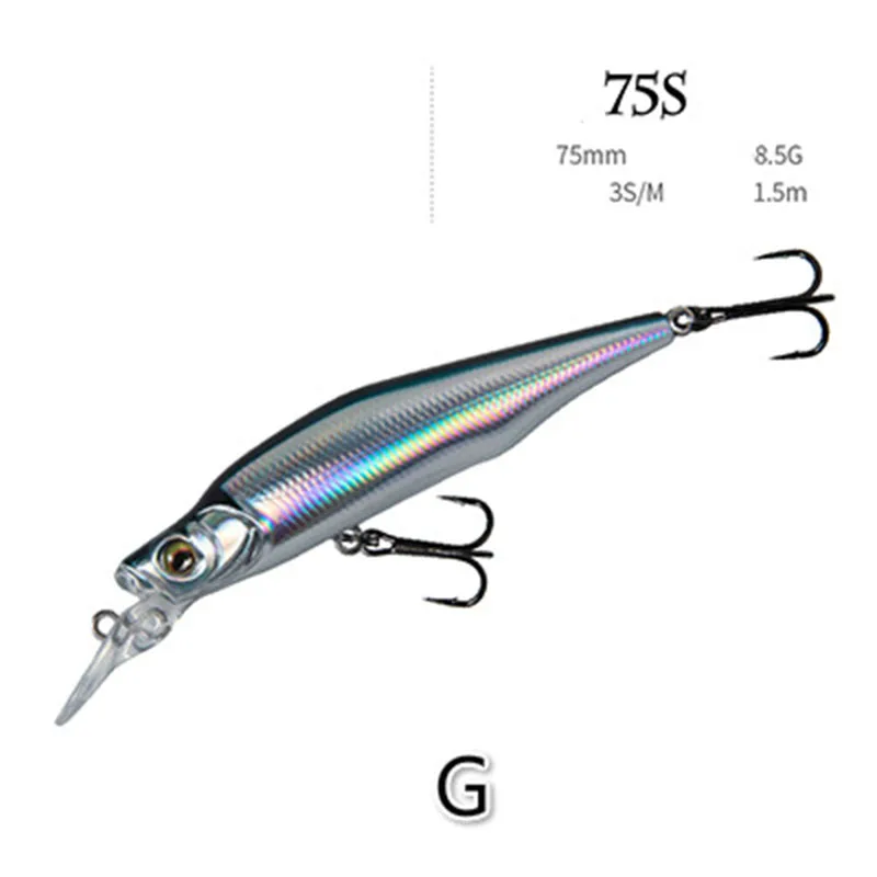 1PCS Laser Minnow Fishing Lure 7.5CM 8.5G Pesca Hooks Fish Wobbler Tackle Crankbait Artificial Japan Hard Bait Swimbait | Спорт и