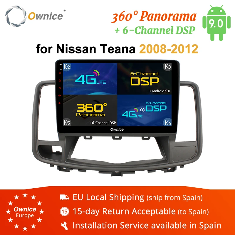 Ownice K1 K2 K3 K5 K6 2 DIN Восьмиядерный Android 8,1 автомобильный gps-навигатор для NISSAN Teana 2008-2012 радио аудио стерео dvd-плеер 4G