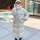 Новинка 2021, хлопковая стеганая куртка, Женская свободная стеганая куртка средней длины, корейское женское плотное пальто, пальто