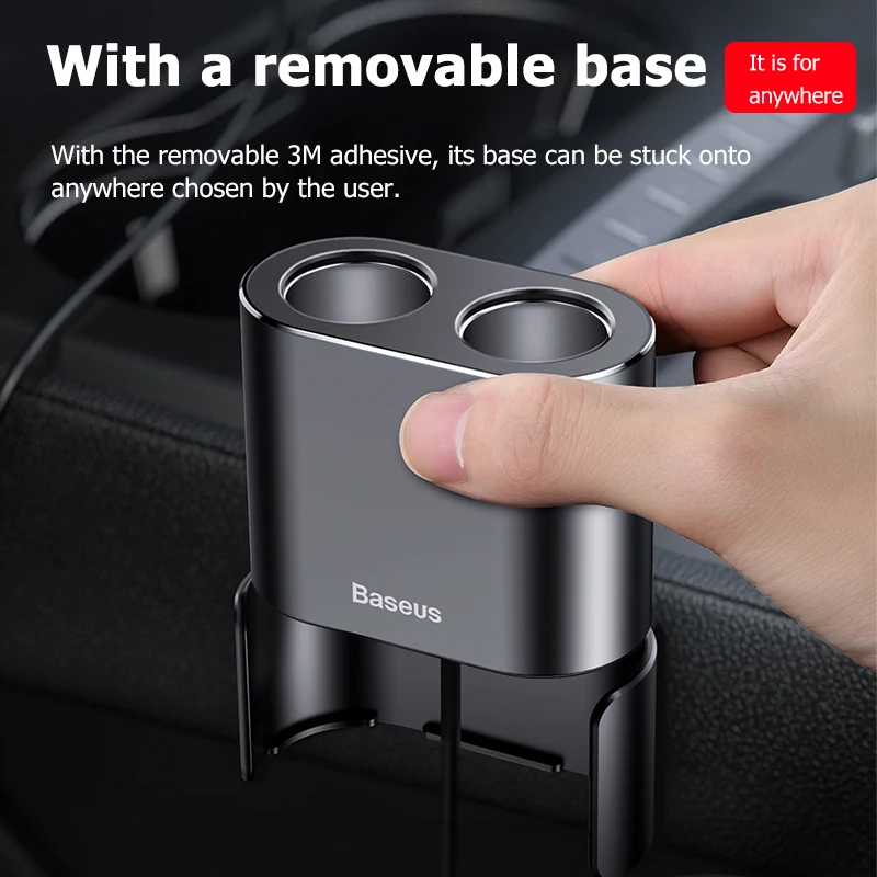 baseus cigarette lighter splitter 3 1a 100w dual usb car charger adapter for phone car charger auto cigarette lighter charging free global shipping
