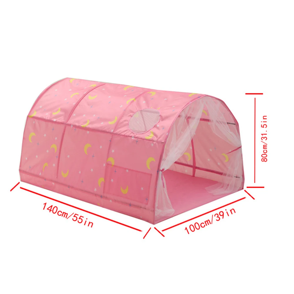 

Children Kids Playing Tent Outdoor Fun Picnic Sleeping Double Net Curtain Play Sleep Tent Foldable Boy Girl Pink Blue Polyester