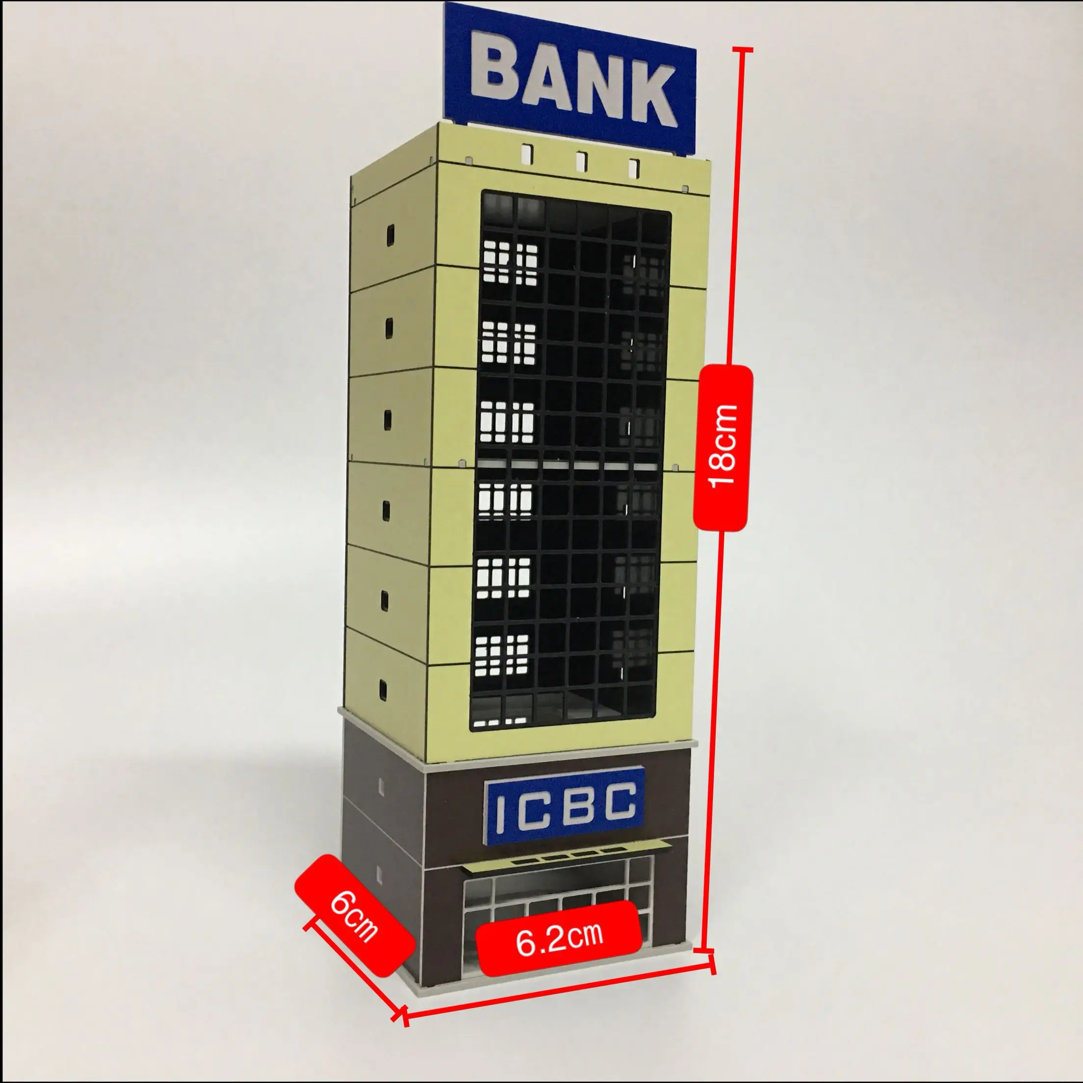 

1:150 1:144 N Scale Construction Architectural Model Building ICBC Bank ABS Plastic Assembly For Train Railway Station
