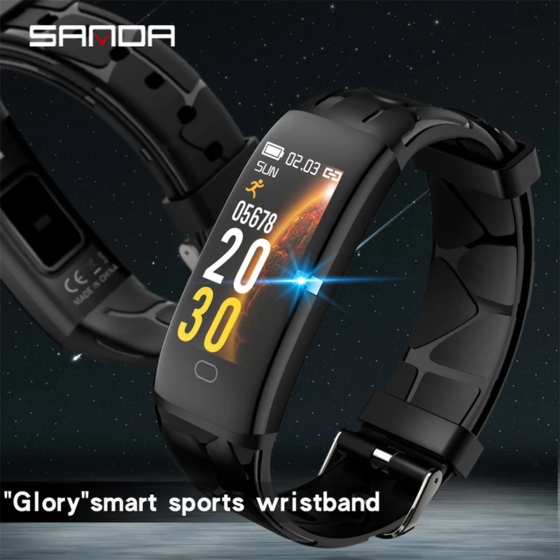 

Sanda E58 смарт-браслет Мониторинг частоты сердечных сокращений, Блютуз, умный Браслет Фитнес, измеритель артериального Давление измерения