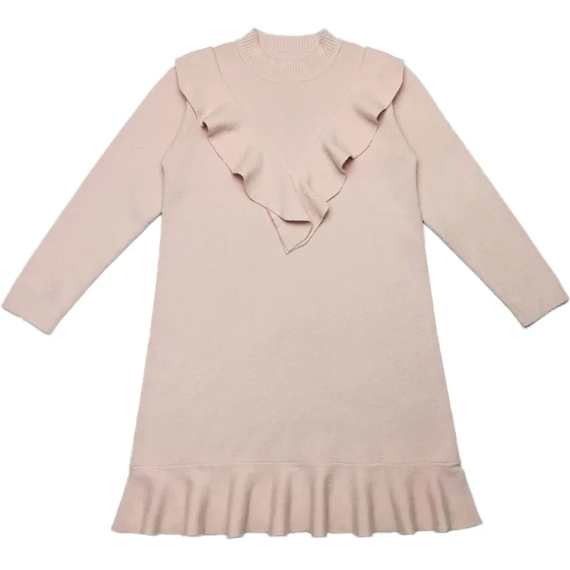 2020 Autumn and Winter New Style Girls Dress Long Casual Kids Dresses for Fashion Knitting Baby #8146 | Детская одежда и обувь