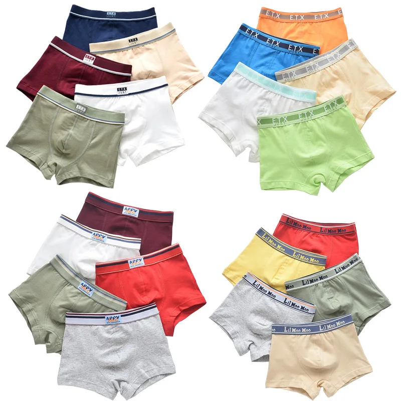 

White Boys' Underwear Children's Cartoon Underwear, Boys' Cotton Boxer Briefs Children's Shorts Boxers for Men Teen Panties
