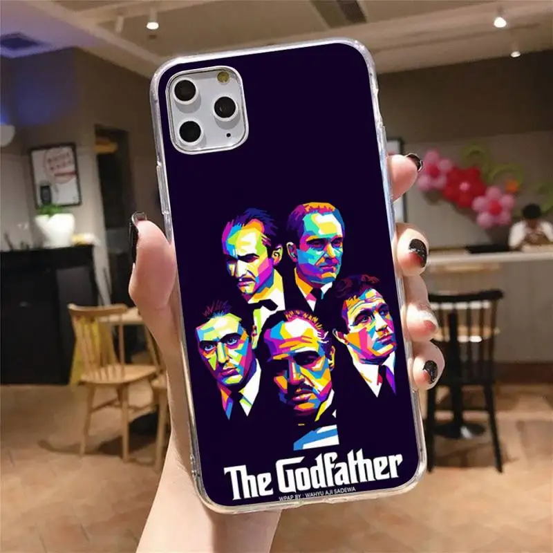 

Colorful Godfather Marlon Brando Phone Case Transparent for iPhone 6 7 8 11 12 s mini pro X XS XR MAX Plus cover funda shell
