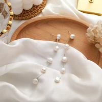retro irregular freshwater pearl long earrings for women temperament fashion summer drop earrings anniversary gifts korean