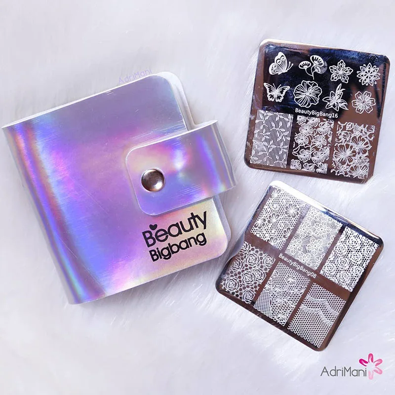 BeautyBigBang 20 слотов для 6 см квадратных пластин держатель Чехол красочный Прямоугольный дизайн ногтей тарелка-органайзер Лазерная штамповка пластина сумка