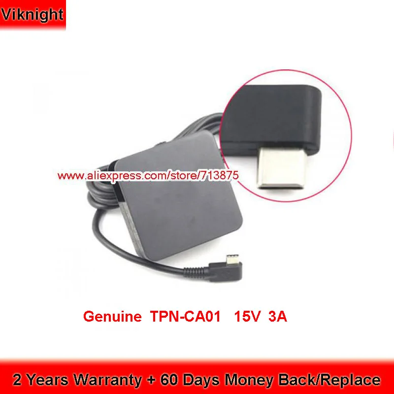 

Genuine 814838-001 TPN-CA01 15V 3A Laptop Adapter for HP ELITE X2 1012 G1 SPECTRE X360 CONVE 13-W010TU 13-W013DX 12-a004TU