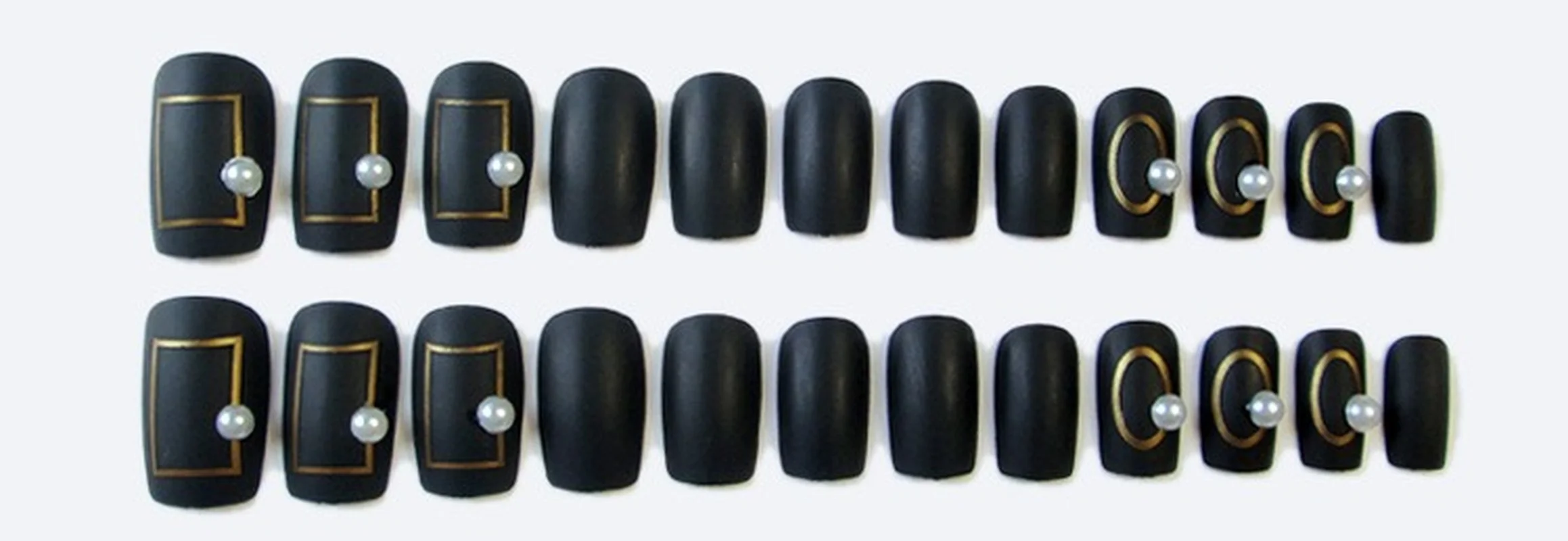 Fashion Black Matte Fake Nails Finished Glamour Nail Salon Supplies and Tools 24pcs/box | Красота и здоровье