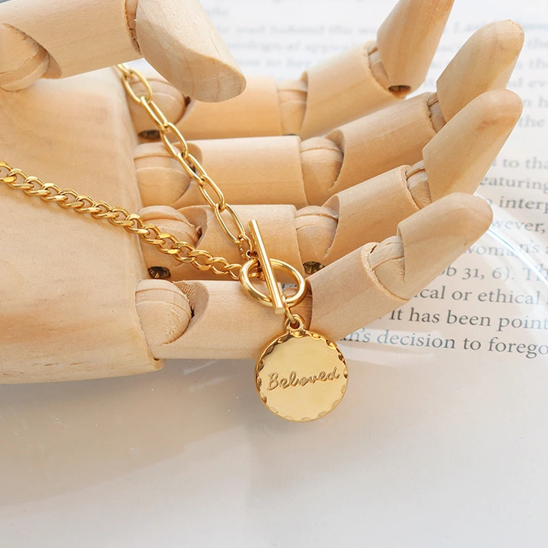 

Amaiyllis 18K светильник Роскошная пряжка буква двойное заклинание ожерелье до ключиц модная цепочка «Фигаро» Ожерелье Подвеска ювелирные издел...