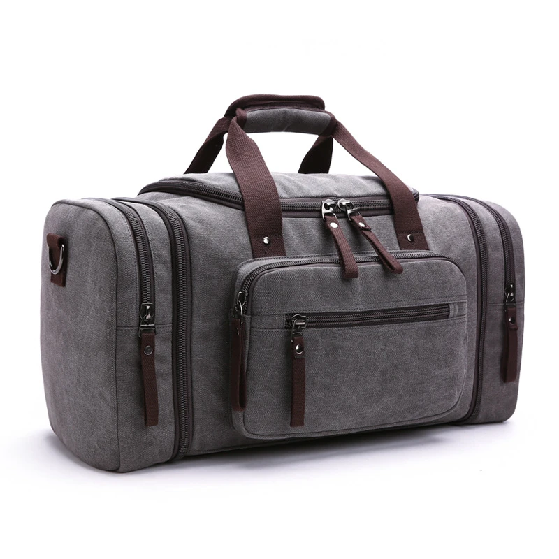 High Quality Men's Canvas Travel Bag Portable Leisure Fitness Bag Business Travel Duffle Bag Large Capacity Travel Luggage Bag