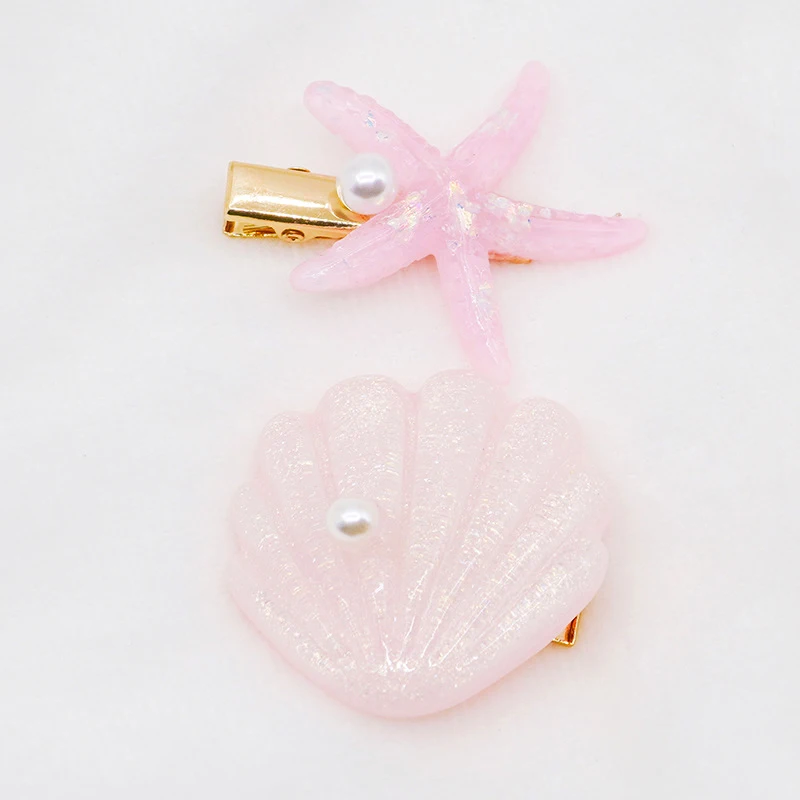 2 шт./компл. заколка для волос гребешок с жемчугом в виде морской звезды девочек