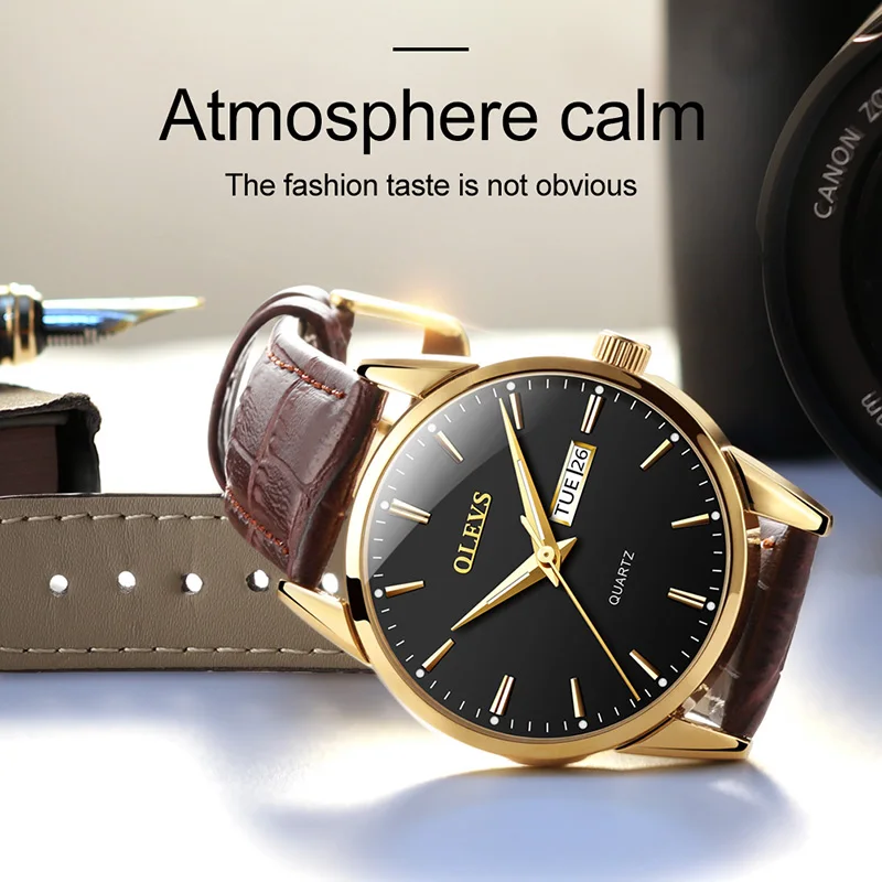 OLEVS Couple Watch Top Brand Luxury Quartz Men Women Watches Fashion Business Clock Leather Wristwatch Reloj Hombre Montre Femme