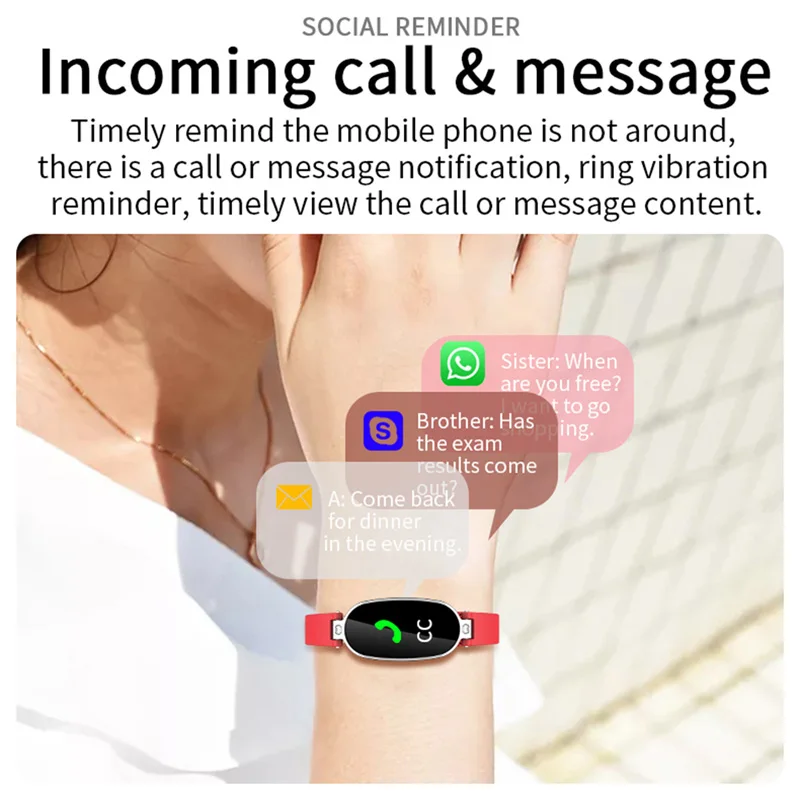 

New B79 Ladies Smart Band Bracelet Health Fitness Tracker IP67 Waterproof Blood Pressure Call Reminder for Android IOS