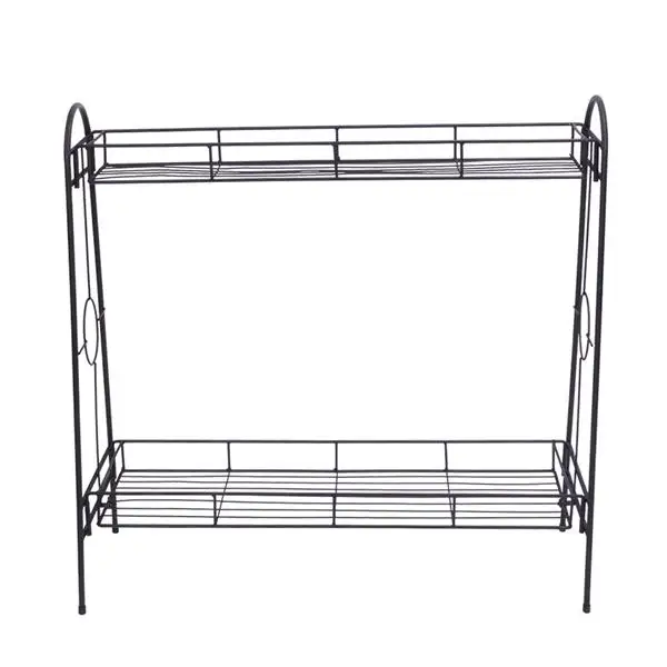 2 Layers Plant Shelf European Style Flower Pot Rack Metal Bonsai Potted Stand Home Balcony Garden Flowerpot | Дом и сад