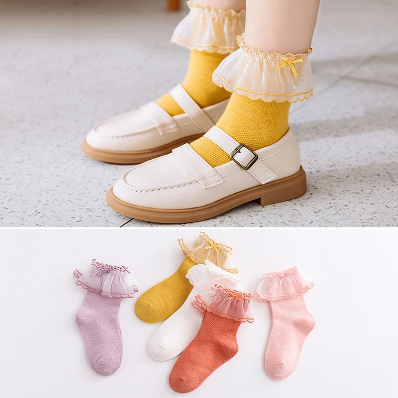 

Cute Lace Flower Princess Girls Socks Spring Summer Children Ankle Socks Lovely Princess Socks