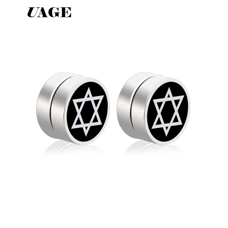 UAGE магнитные серьги двухсторонние круглые мужские поддельные не Сережки для