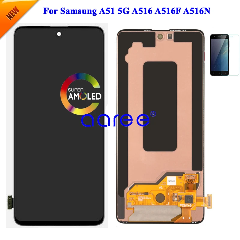 Супер AMOLED Оригинальный ЖК-дисплей для Samsung A51 A516 ЖК-дисплей для Samsung A516 A516F ЖК-экран сенсорный дигитайзер сборка