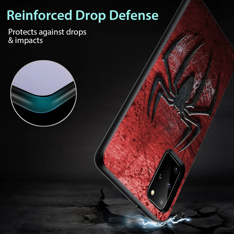 

Marvel Fashion Spiderman Logo for Samsung Galaxy S21 S20 FE Ultra Lite S10 5G S10E S9 S8 Plus Black Phone Case