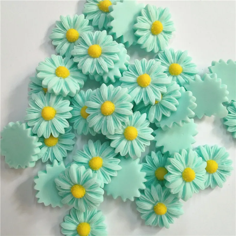 30 шт 21 мм озеро синяя Маргаритка Смола плоская задняя выпуклая круглая скрапбук