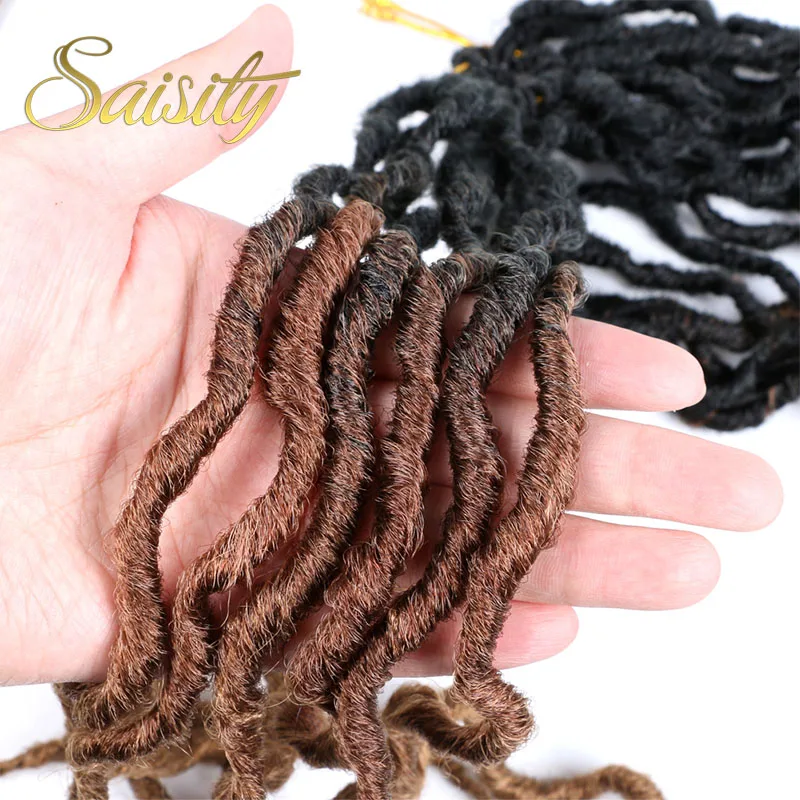 Синтетические Ombre Faux locs кудряшки для наращивания Saisity 18 дюймов вязанные крючком косички для наращивания волос 24 пряди
