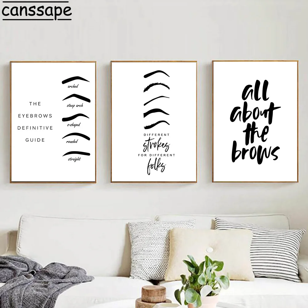 Ресницы Холст Плакаты постеры модные брови стены искусства печати Макияж