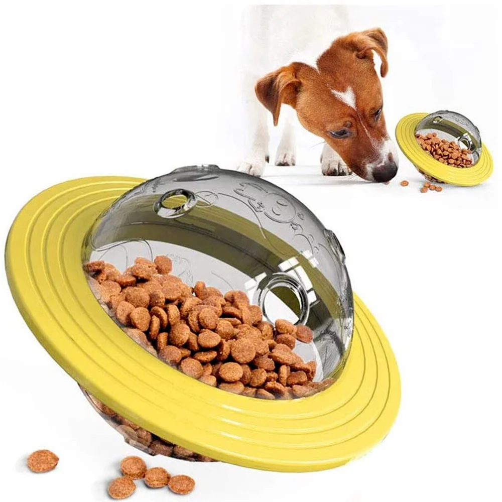 

Dog Leaking Food Toys Interactive UFO Dog Toys for Treats Pet Bowl Large Small Dog Improve Intelligence Slow Food Pet Feed Bowl