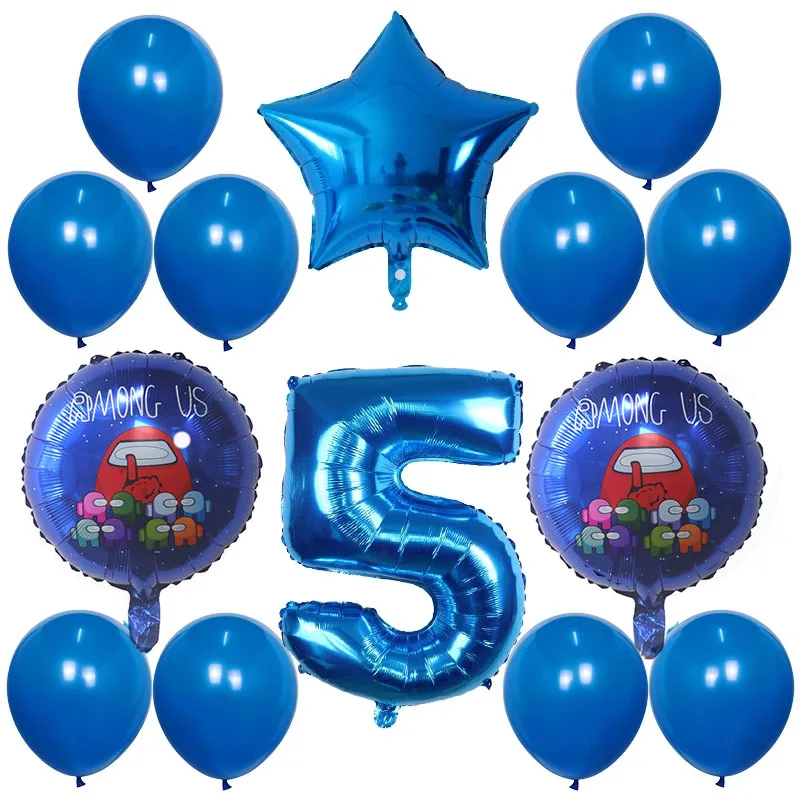 

14pcs Cartoon Among Balloon 30 inch Number Foil Helium Balloons Baby Shower 1st Birthday Party Decoration Latex Air Globos