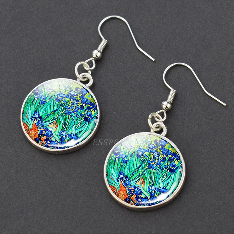 Серьги подвески с изображением миндаля Ван Гога|Серьги-подвески| |