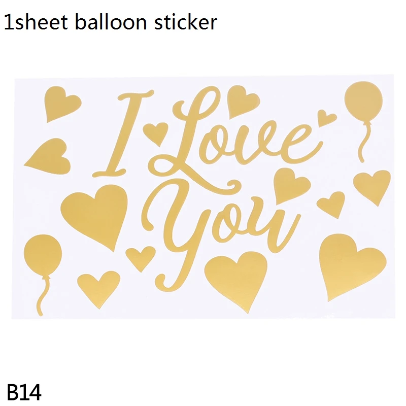 b14-1pcs sticker 5 шт. в партии, 18/20/24/36 дюймов; Ремешок из прозрачного пвх воздушные гелиевые шары для DIY Одежда для свадьбы, дня рождения ко Дню Святого Валентина Рождественские украшения - Цвет: b14-1pcs sticker