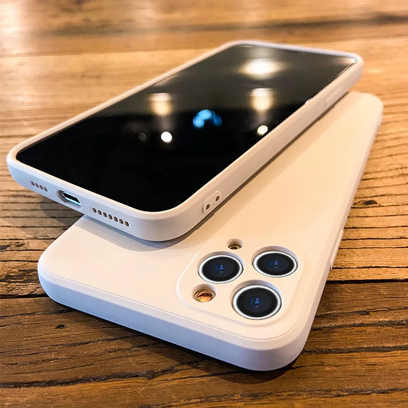 Оправа прямоугольной формы из жидкого силикона для IPhone 12 11 Pro Max XS iPhoneXR 7 8 Plus 6S