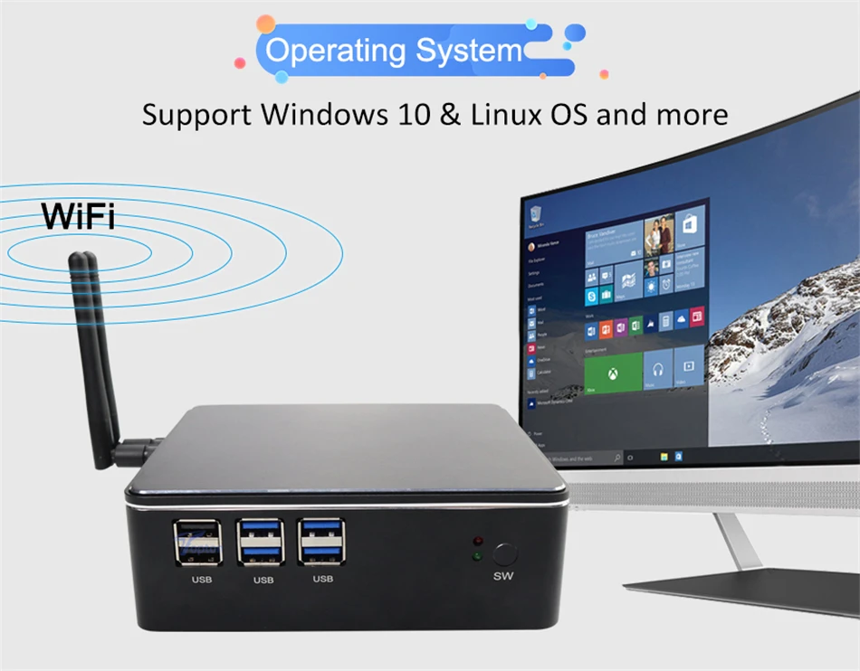 Настольные компьютеры мини ПК Intel Core i7 7567U i5 6287U i3 7167U Iris Plus графика Windows 10 Nuc Linux HDMI VGA 300M WiFi 6* USB