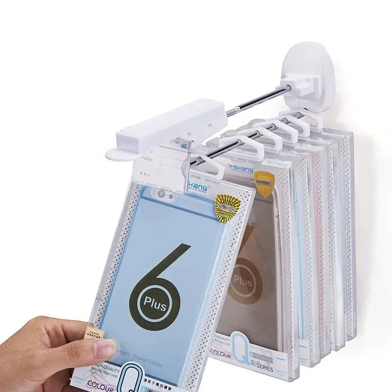 100 PCS/Lot DHL Air Shipping White Color 18cm Length Magnetic Key Included Mobile Store Against Shoplifting Secure Slatwall Hook |