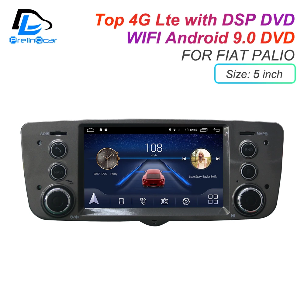 IPS сенсорный экран DSP звук Android 9 0 2 DIN 4g Lte радио для FIAT Palio GPS DVD плеер стерео