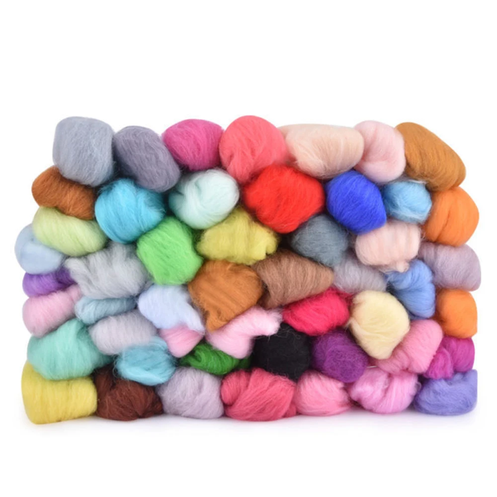 

50 Colors Needle Felting Wool Fiber Roving Felt Starter Spinning DIY Craft Kit Wool 2020 new
