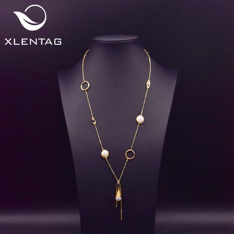 XlentAg натуральный пресноводный жемчуг ожерелье 2020 Настоящее барокко Жемчуг
