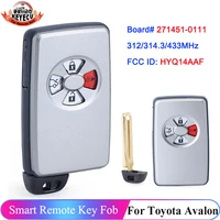 keyecu 271451 0111 board smart card 312 314 3 433mhz for 2005 2006 toyota avalon fcc hyq14aaf remote key fob 4 button