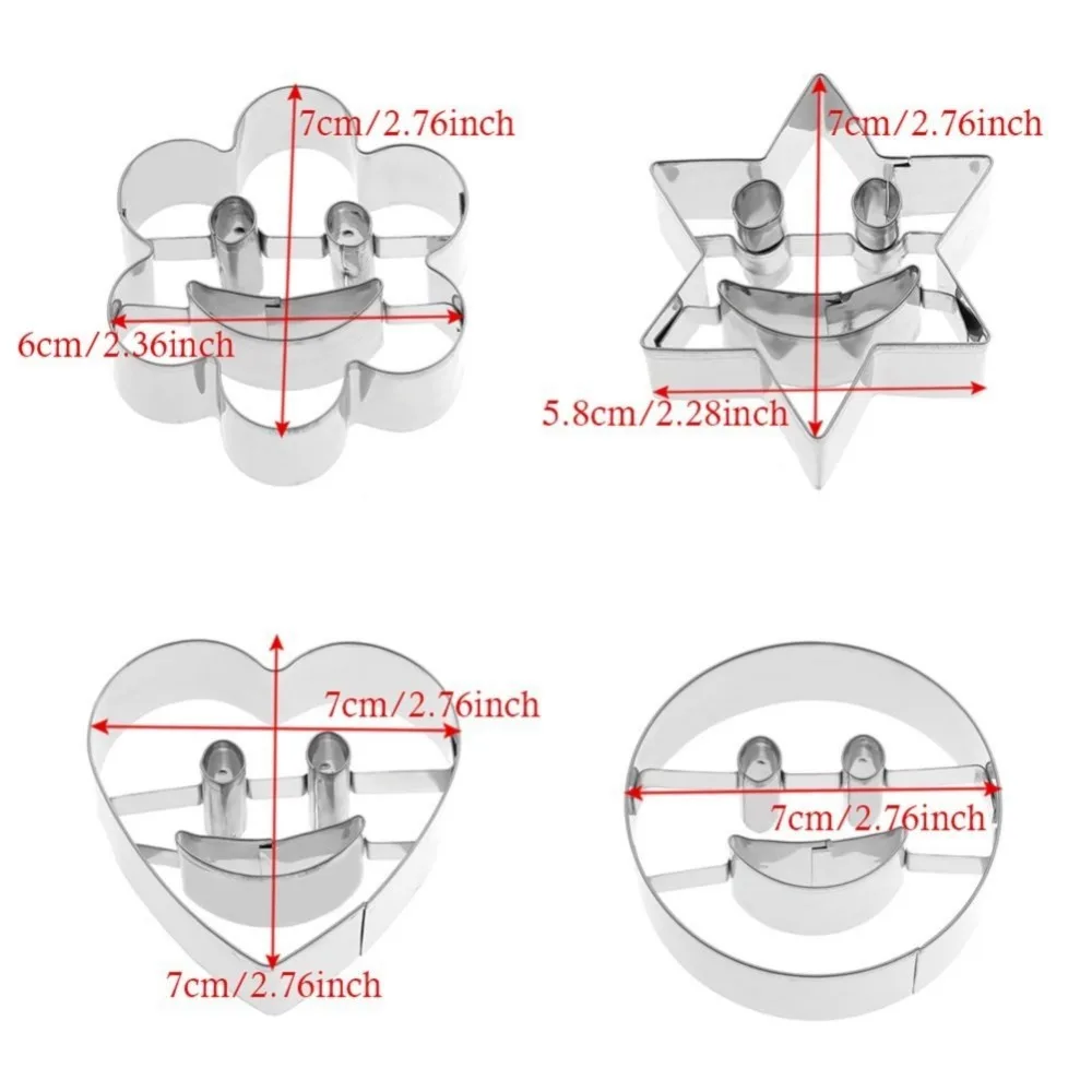 Smile Face Christmas kitchen Baking Tools Stainless Steel Cookie Mold 3D cake Creative Biscuits Cutting | Дом и сад