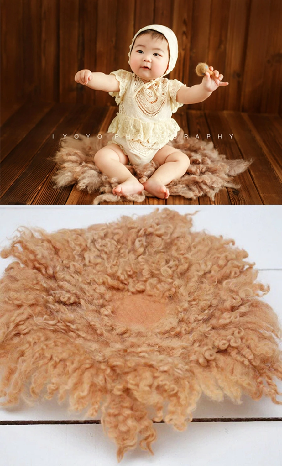 Кудрявый валяный слой шерсти детская фотография Реквизит шерстяное детское